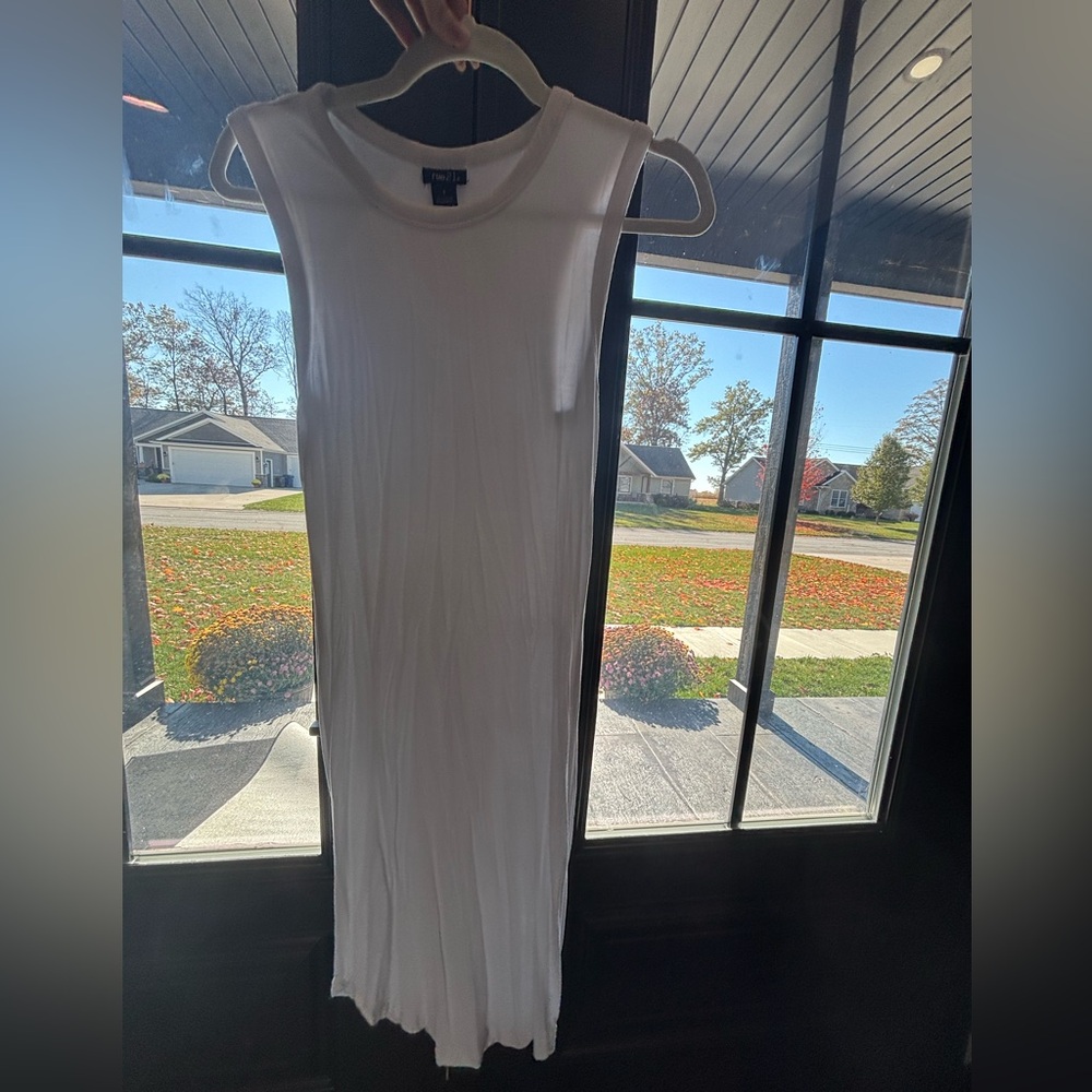 White Tank Top Sleeveless Midi Dress